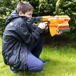 Jacob with Nerf Elite 2-in-1 Demolisher