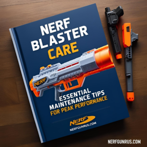 Book with title of Nerf Gun Care Essential Maintenance Tips For Peak Performance