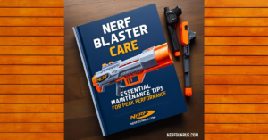 Book with title of Nerf Gun Care Essential Maintenance Tips For Peak Performance